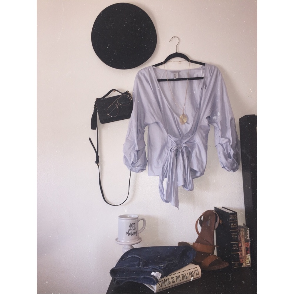 Light blue dressy top